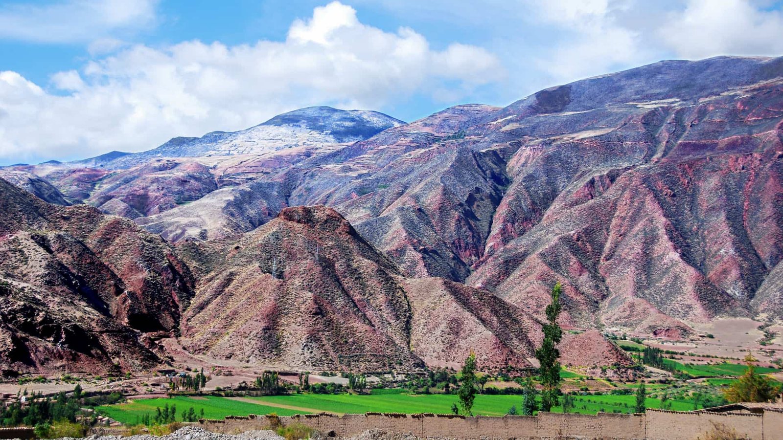Impresionantes andenes o terrazas agrícolas circulares talladas en la ladera de una montaña verde.